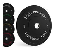Body Revolution Black Olympic Bumper Plates 60Kg Set (2X5Kg + 2X10Kg + 2X15Kg)