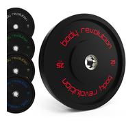 Body Revolution Olympic Bumper Plates (Black) - 60kg SET (2x5kg + 2x10kg + 2x15kg)