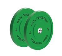 Body Revolution Olympic Bumper Plates - Rubber Coated Dumbbell Plates - Weight Training Equipment - 5kg Range - 25kg