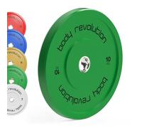 BODY REVOLUTION Olympic Weight Plates for 2" Barbells - Solid Colour Rubber Bumper Plates, Home Gym Equipment for Strength Training Workouts