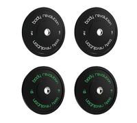 Body Revolution Olympic Bumper Plates - Rubber Coated Barbell Weight Plates - Strength Training Weight Lifting Equipment - Range from 5kg - 25kg, Black, 30kg (2X5kg+ 2X10kg)