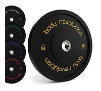 Body Revolution Olympic Bumper Plates - Rubber Coated Barbell Weight Plates - Strength Training Weight Lifting Equipment - Range from 5kg - 25kg