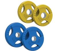Body Revolution Olympic Weight Plates for 2" Barbells, Rubber Tri-Grip Design for Powerlifting, Body Building & Home Gym Strength Training