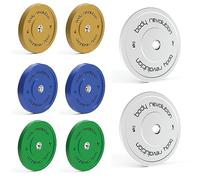 BODY REVOLUTION Olympic Weight Plates for 2" Barbells - Solid Colour Rubber Bumper Plates, Home Gym Equipment for Strength Training Workouts