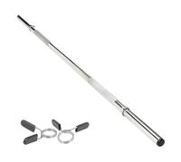 Body Revolution Straight Barbell Bar - 1" Standard 1.2m Spring Collar Silver