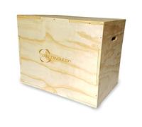 Body Revolution Wooden Plyo Box - 3-in-1 Heights - 50cm, 60cm and 75cm (20" x 24" x 30") - Plyometric Jump Squat Box for Fitness, HIIT, Strength and Calisthenic Workouts