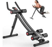 BODY RHYTHM Dual-Track Ab Machine with 4 Adjustable Heights, Foldable Core & Abdominal Exercise Machine, Total AB Workout Equipment for Home Gym, Ab Women Exercise Fitnes Trainer. (Black)