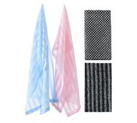 Body Scrub Towel - 4 Pieces Double-Sided Long Back Scrubber for Shower | Exfoliatings Bath Towel for Skin Cleansing Gentle Personal Care Ideal for Home Bathroom Spa Relaxation, 100x22x0.5cm Multicolor