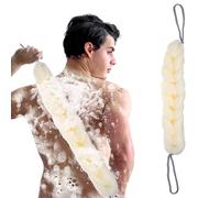 Body Scrubber Bath for Shower Back Sponge Loofah Towel Brush Wash Cloth Exfoliating Long Handle Wall Mounted Scrunchies Scrub Cleanse Soothe Washcloth Bathing Cloths Soap Washing Deep Cleansing