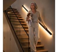 Body Sensing Stair Handrail with Soft Light, Modern Luminous Banister Railing System, Anti-Slip Aluminum Alloy Safety Rail for Elderly & Kids(Right Bottom,4.2ft/1.3m)