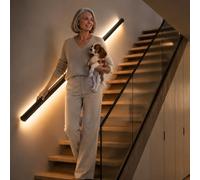 Body Sensing Stair Handrail with Soft Light, Modern Luminous Banister Railing System, Anti-Slip Aluminum Alloy Safety Rail for Elderly & Kids(Left Top,2.7ft/0.8m)