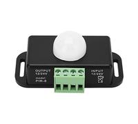 Body Sensing Switch Infrared Motion Sensor Controller Adjustable Delay Time Automatic Lighting for Home Office Security DC12V 24V ABS 6A 72W 144W (Black)