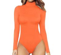 Body Shaper Women's Long Sleeve - Elegant Bodies Sexy Bodysuit with Turtleneck Women Shaping Bodysuit Shapewear Figure-Shaping Metal Jumpsuit Pyjamas Playsuit Top Tops Long Sleeve Shirt, orange, XL