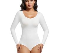 Body Shaping Jumpsuit, Long Sleeved Base Inner Shirt Triangle Corset One-Piece Underwear Woman Seamless Shapewear