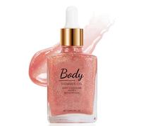 Body Shimmer Glitter Oil, Highlighter Glitter Oil for Face, Long Lasting Shine Illuminating Cheek Lip Makeup, Body Glow Shimmer Lotion, 30ml (Rose Golden)