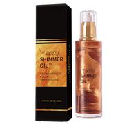 Body Shimmer Oil, 100ml Glitter Body Oil, Long-Lasting Moisturizing Glitter Glow Serums, Liquid Illuminator, Lightweight & Non-Sticky Dry Oils Formula, for All Skin Tones