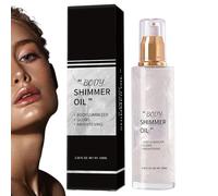 Body Shimmer Oil - 5 Colors Shine Glitter Gold Liquid | 100ml Shimmering Body Oil, Liquid Illuminator Body Highlighter, Body and Face Makeup Glitter Oil, Long Lasting Dry Body Makeup Oil for Women