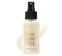 Body Shimmer Oil, Face & Body Liquid Highlighter Spray, Lightweight Body Glow Lotion, Moisturizing Highlighter Makeup, Waterproof Non-sticky Shimmering Oil, Glitter Glow Lotion,76ml (Pearl White)