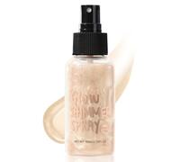 Body Shimmer Oil, Face & Body Liquid Highlighter Spray, Lightweight Body Glow Lotion, Moisturizing Highlighter Makeup, Waterproof Non-sticky Shimmering Oil, Glitter Glow Lotion,76ml (Champagne Gold)