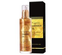Body Shimmer Oil For Women, 100ml Shimmer Body Oil Glitter, Shimmer & Shine Liquid Highlighter, Body Spray Womens Long Lasting, Makeup Body Glow Body Glitter Spray