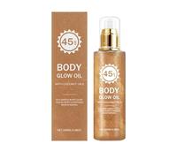 Body Shimmer Oil,Glitter Sunscreen Oil with Coconut, SPF 45 Broad Spectrum,Hydrating Coconut Oils Formula, Lightweight Non-Sticky,Glitters Sunscreen for Body & Face (1)
