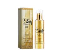 Body Shine Oil Body Liquid Fine Shine High Brightness Oil Body Full Body Beach Luminous Oil 100ml Cellulite Remover (Gold, 14.4x3.7cm)