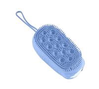 Body Silicone Scrubber - Soft Bath Brush, Double-Sided Cleaning Tool | Dense Lather Creation Gentle Shower Massager Pad, Flexible Bristle with Handle for Skin Care Washing and Daily Hygiene Routine