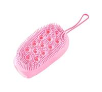Body Silicone Scrubber - Soft Bath Brush, Double-Sided Cleaning Tool | Dense Lather Creation Gentle Shower Massager Pad, Flexible Bristle with Handle for Skin Care Washing and Daily Hygiene Routine