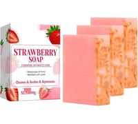 Body Soap Bar, Fresh Strawberry Soap, Deeply Cleanses Nourishes And Moisturizes, Strawberry Cleansing Face & Body Bar, Natural Sweet Fruit Moisturising & Firming Skin (3)