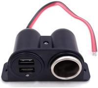 Body Socket 12V / 24V+3.1A Dual USB Charger Cigarette Lighter Car Adapter for Vehicle Truck SUV Motorcycle Boat