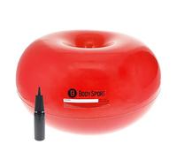 Body Sport Donut Ball, Red, 29.5 in. x 15.7 in. - Durable, Inflatable Exercise Ball for Balance & Stability Training, Yoga, & Pilates Workouts - Use in Home, Office, Gym, or Classroom