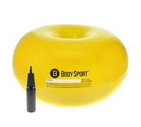 Body Sport Donut Ball, Yellow, 26 in. x 13.8 in. - Durable, Inflatable Exercise Ball for Balance & Stability Training, Yoga, & Pilates Workouts - Use in Home, Office, Gym, or Classroom Seating