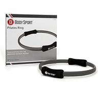 Body Sport Pilates Ring with Foam Padded Grips to Sculpt the Thighs, Core, Arms and More,Gray