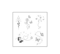Body Stickers Cat Line Temporary Tattoo Simple Butterfly Star Moon Waterproof Wrist Decoration