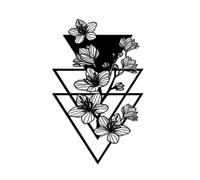 Body Stickers Geometric Floral Minimalist Non-permanent Tattoo Technology Waterproof Lasts For 1-2 Weeks