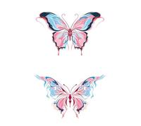 Body Stickers Gradient Blue And Pink Butterfly Waterproof Temporary Tattoo Sticker For Use On Neck Back And Arms