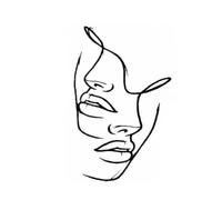 Body Stickers Minimalist Double Sided Black And White Line Art Tattoo Patch Durable Waterproof