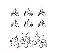 Body Stickers Minimalist Flame Tattoo Patch Set 1-2 W urable Waterproof