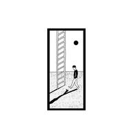 Body Stickers Minimalist Ladder Tattoo Sticker 1-2 Weeks Long Lasting Abstract Shadow Sun Moon Totem