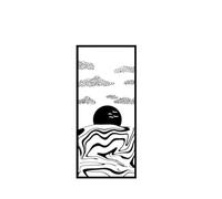 Body Stickers Minimalist Landscape Tattoo Stickers Long Lasting Abstract Cloud Wave Sun Wheel Totem