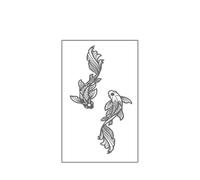 Body Stickers Pisces Long Lasting Minimalist Scale Line Waterproof Temporary Tattoo Wrist Decoration