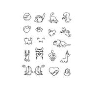Body Stickers Simple Line Drawing Small Animal Juice Tattoo Sticker Waterproof Color Holding 1-2 Weeks
