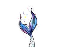 Body Stickers The Tail Of A Mermaid Temporary Tattoos Sticker Waterproof And Long-lasting