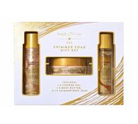 Body Stories Spa Shimmer Soak Gift Set, Shower Gel 100ml, Body Butter 80ml, Shimmering Bath Soak 100ml, Jasmine Grapefruit Vanilla, Vegan