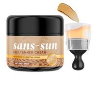 Body Tanning Cream, Sunbed Tanning Accelerator, Gradual Tan Moisturiser for Deep Bronze Tan, Hydrating Sunless Self Tanner with Soft Brush, Smooth Streak-Free Finish for All Skin Tones, 50g