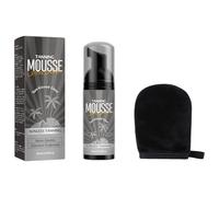 Body Tanning Mousse,Dark Tanning Shimmer Mousse,Sunless Bronzing Tanner with Applicator Glove,Streak Free Gradual Self Tannings Lotion for All Skin Types and Tones (B)