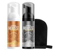 Body Tanning Mousse,Dark Tanning Shimmer Mousse,Sunless Bronzing Tanner with Applicator Glove,Streak Free Gradual Self Tannings Lotion for All Skin Types and Tones (C)