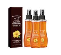 Body Tanning Oil 120ML, Sunless Bronzing Tanner, Non-Sticky Fast-Drying Formula For Beach & Outdoor Use, for All Skin Types and Tones (3PCS)