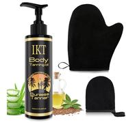 Body Tanning oil sets, Dark Gradual Tanning Lotion & Guante Aplicador, waterproof, for a gradual tan and natural, radiant glow non-greasy self-tan for all skin types