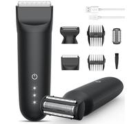 Body Trimmer Men, Pubic & Body Hair Trimmer Men | Waterproof IPX7 & Ceramic Blades | Painless Shaver for Pubic, Groin, Chest Groomer | 20 Times Usage | Gifts for Him